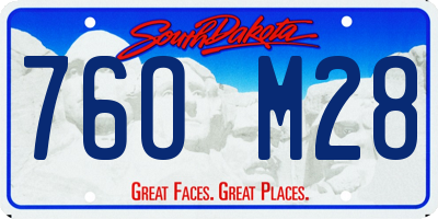 SD license plate 76OM28