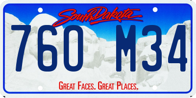 SD license plate 76OM34