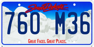 SD license plate 76OM36