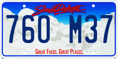 SD license plate 76OM37