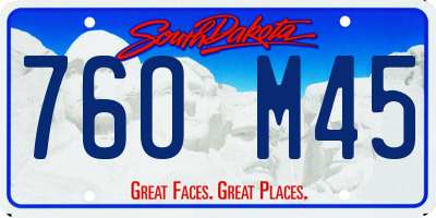 SD license plate 76OM45