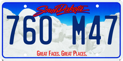 SD license plate 76OM47