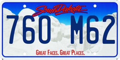 SD license plate 76OM62
