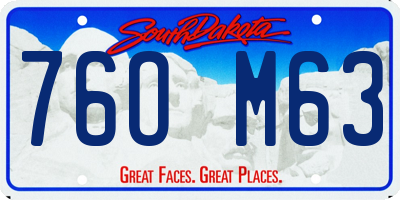 SD license plate 76OM63
