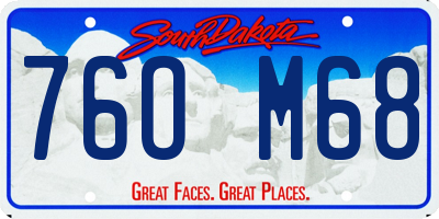 SD license plate 76OM68
