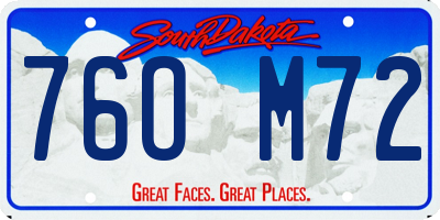 SD license plate 76OM72