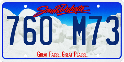 SD license plate 76OM73