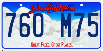 SD license plate 76OM75