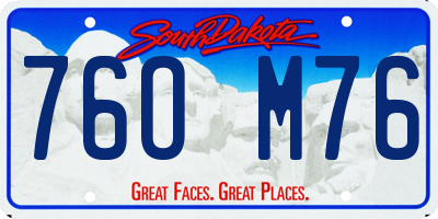 SD license plate 76OM76