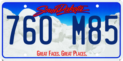 SD license plate 76OM85