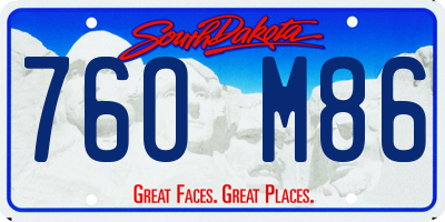 SD license plate 76OM86