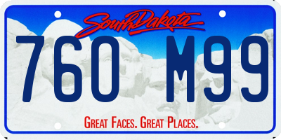 SD license plate 76OM99