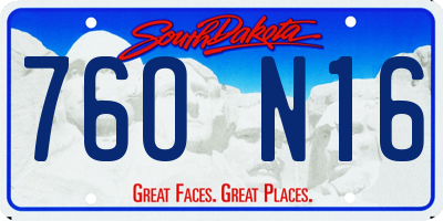 SD license plate 76ON16