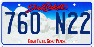 SD license plate 76ON22