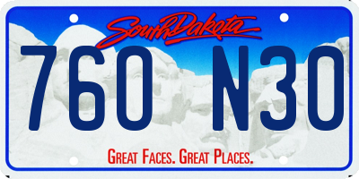 SD license plate 76ON30
