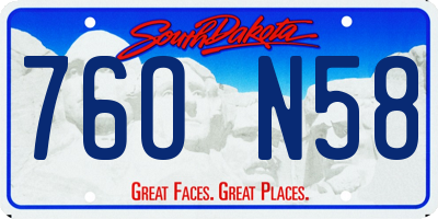 SD license plate 76ON58