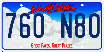 SD license plate 76ON80