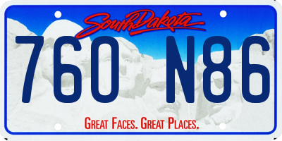 SD license plate 76ON86