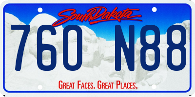 SD license plate 76ON88
