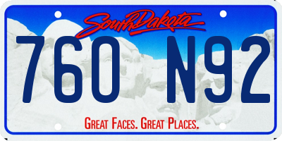 SD license plate 76ON92