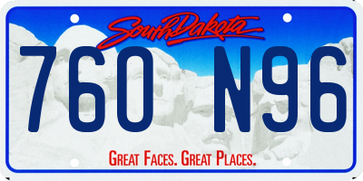 SD license plate 76ON96