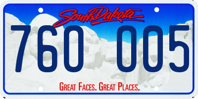 SD license plate 76OO05