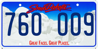 SD license plate 76OO09