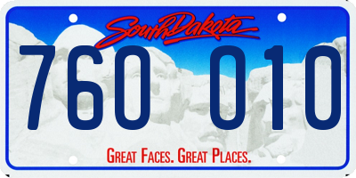 SD license plate 76OO10