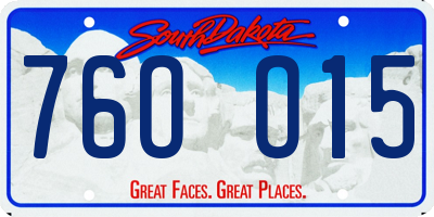 SD license plate 76OO15