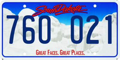 SD license plate 76OO21