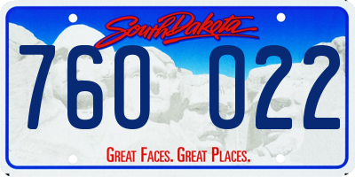 SD license plate 76OO22
