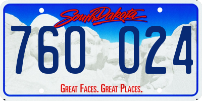 SD license plate 76OO24