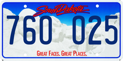 SD license plate 76OO25