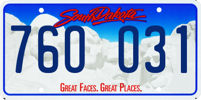 SD license plate 76OO31