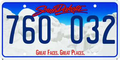 SD license plate 76OO32