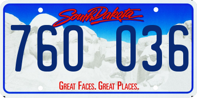 SD license plate 76OO36