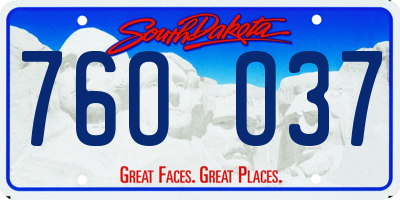 SD license plate 76OO37