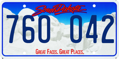 SD license plate 76OO42