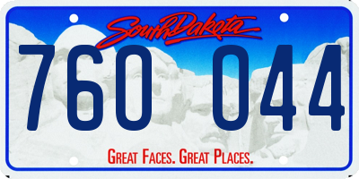 SD license plate 76OO44