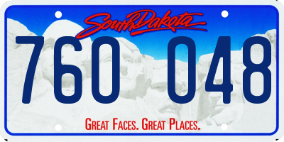 SD license plate 76OO48