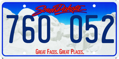 SD license plate 76OO52