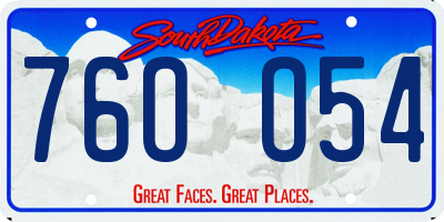 SD license plate 76OO54