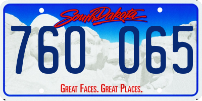 SD license plate 76OO65
