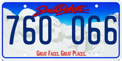 SD license plate 76OO66