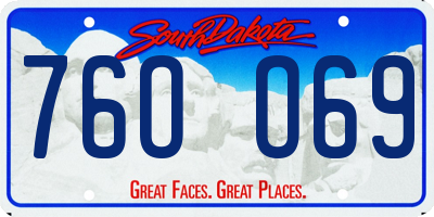 SD license plate 76OO69