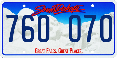 SD license plate 76OO70