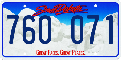 SD license plate 76OO71