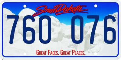 SD license plate 76OO76
