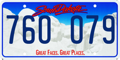 SD license plate 76OO79