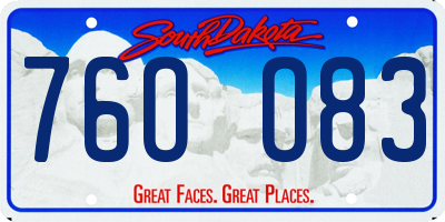 SD license plate 76OO83